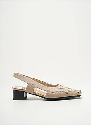 Sandales/nu pieds matière lisse talon de 4 à 6cm beige LUXAT femme