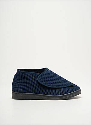 Chaussons/pantoufles fermeture scratch bout rond bleu FARGEOT unisexe
