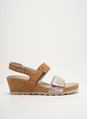Sandales/nu pieds matière lisse talon de 4 à 6cm marron MOBILS femme