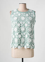 Pull resserrée sur le bas sans manche vert ROSE TONKA femme