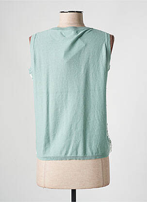 Pull resserrée sur le bas sans manche vert ROSE TONKA femme