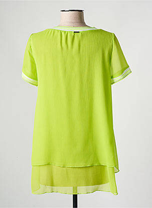 Top coupe fluide manches courtes vert MC PLANET femme