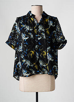 Chemisier manches courtes manches courtes noir TEDDY SMITH femme