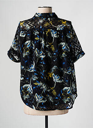 Chemisier manches courtes manches courtes noir TEDDY SMITH femme
