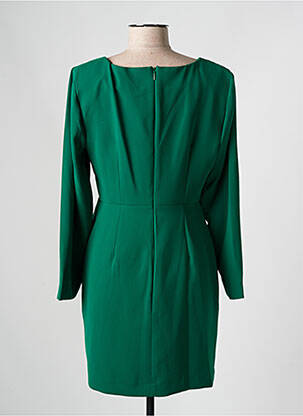 Robe courte fermeture zippée au dos manches longues vert MANGO femme