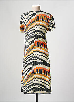 Robe mi-longue fermeture zippée au dos manches courtes orange MERI & ESCA femme