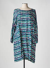 Robe mi-longue coupe fluide manches longues vert MASAI femme
