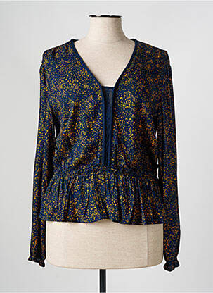 Blouse imprimé fantaisie manches longues bleu TEDDY SMITH femme