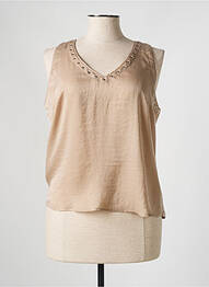 Top coupe fluide sans manche beige ANDAMIO femme