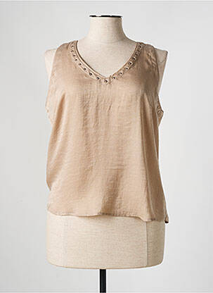 Top coupe fluide sans manche beige ANDAMIO femme