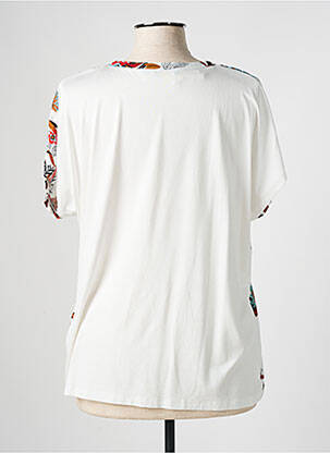 T-shirt col v manches courtes blanc CHRISTINE LAURE femme