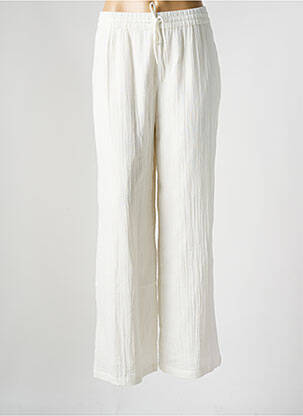 Pantalon large tissage crêpe taille normale blanc PIECES femme