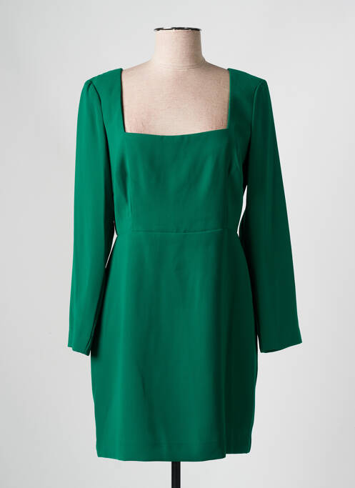Robe courte fermeture zippée au dos manches longues vert MANGO femme