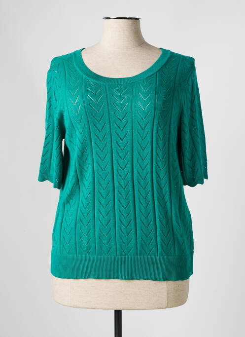 Pull stretch manches courtes vert VILA femme