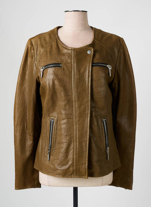 Veste en cuir vert ROSE GARDEN pour femme