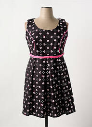 Robe mi-longue imprimé fantaisie sans manche noir POUPÉE CHIC BY MERCEDES DE MIGUEL femme