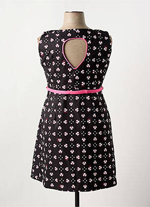 Robe mi-longue imprimé fantaisie sans manche noir POUPÉE CHIC BY MERCEDES DE MIGUEL femme