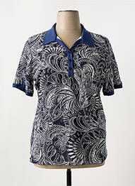 Polo broderie manches courtes bleu MONTEVERDI femme