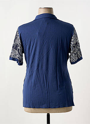 Polo broderie manches courtes bleu MONTEVERDI femme