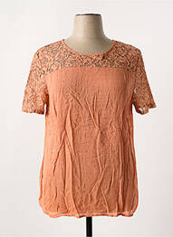 T-shirt col rond manches courtes orange MY WAY FER femme