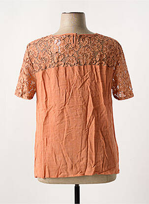 T-shirt col rond manches courtes orange MY WAY FER femme