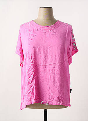 T-shirt col rond manches courtes rose CAPUCCINO femme