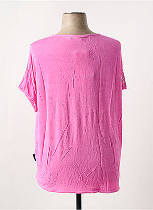 T-shirt col rond manches courtes rose CAPUCCINO femme