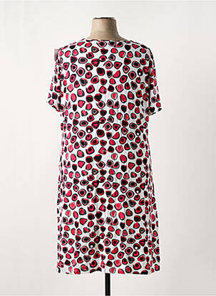 Robe mi-longue imprimé fantaisie manches courtes blanc MY WAY FER femme