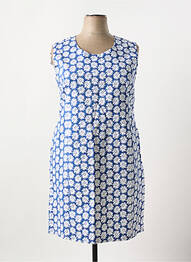 Robe mi-longue imprimé fleurs sans manche bleu GEVANA femme