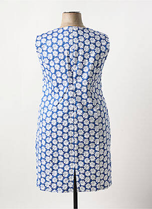Robe mi-longue imprimé fleurs sans manche bleu GEVANA femme
