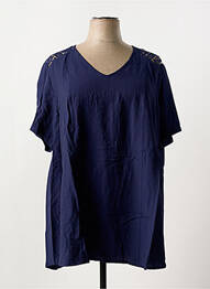 T-shirt col v manches courtes bleu CISO femme