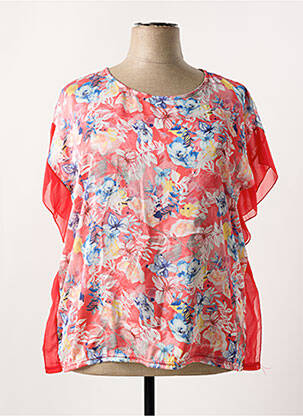 Blouse tissage popeline manches courtes orange ALEXANDRE D. femme