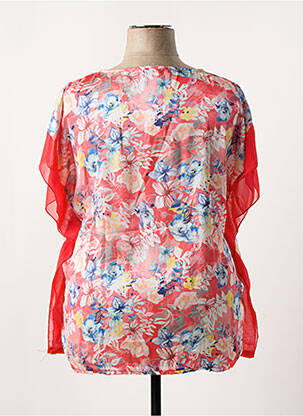 Blouse tissage popeline manches courtes orange ALEXANDRE D. femme
