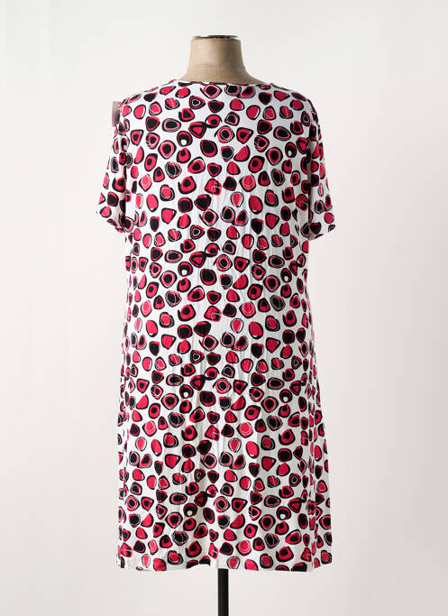 Robe mi-longue imprimé fantaisie manches courtes blanc MY WAY FER femme
