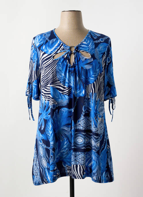 Tunique manches courtes bleu 2W PARIS pour femme