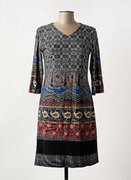 Robe courte manches 3/4 manches 3/4 gris GEVANA femme