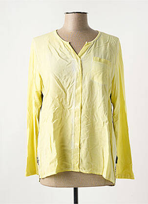 Top tissage crêpe manches longues jaune CAPUCCINO femme