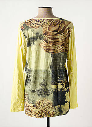Top tissage crêpe manches longues jaune CAPUCCINO femme