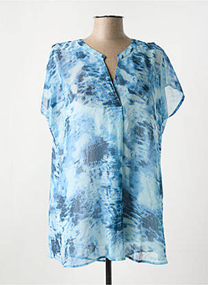 Tunique manches courtes légère et transparente bleu CISO femme