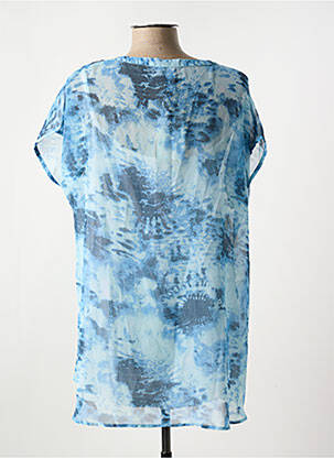 Tunique manches courtes tissage crêpe bleu CISO femme