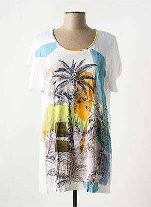 T-shirt stretch manches courtes blanc SAINT CHARLES femme
