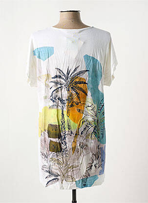 T-shirt stretch manches courtes blanc SAINT CHARLES femme