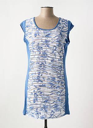 Tunique manches courtes tissage jersey bleu ALEXANDRE D. femme