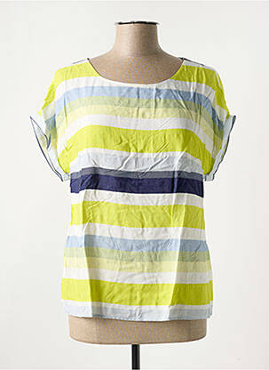 Blouse tissage popeline manches courtes vert MY WAY FER femme