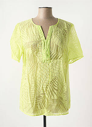 Blouse légère et transparente manches courtes vert MY WAY FER femme