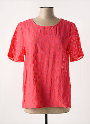 Top coupe fluide manches courtes rose MY WAY FER femme