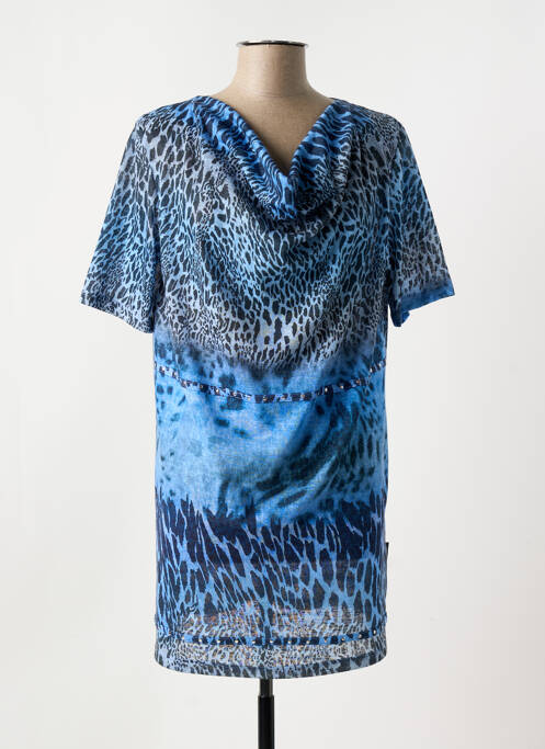 Tunique manches courtes bleu CAPUCCINO pour femme