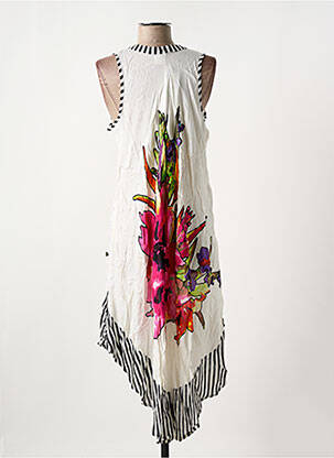 Robe mi-longue imprimé fleurs sans manche rose NICE DAY femme