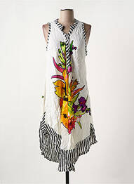 Robe mi-longue imprimé fleurs sans manche orange NICE DAY femme