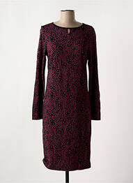 Robe mi-longue imprimé fleurs manches longues violet OLSEN femme